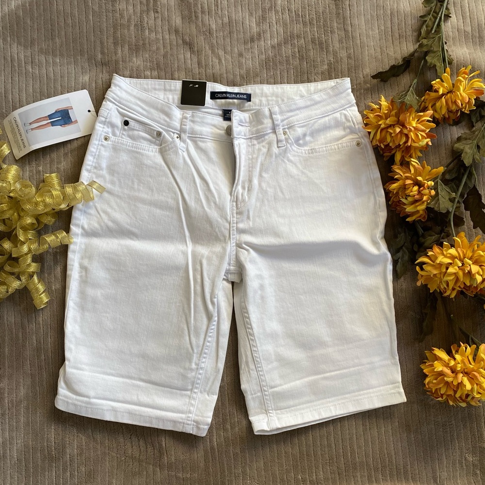 Calvin Klein  White Denim Shorts